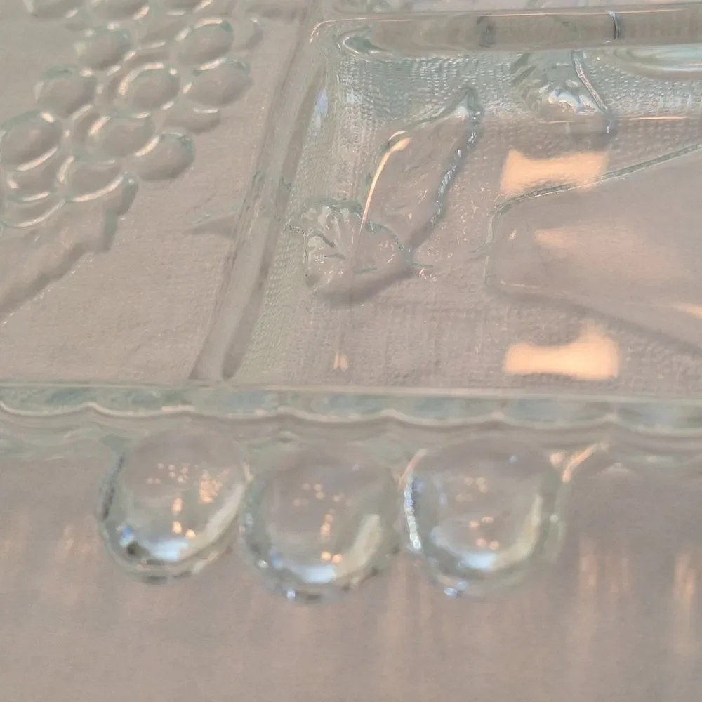 Vintage Indiana Glass Vintage Crystal Happenings 5-Part Relish Tray 60s No. 3678